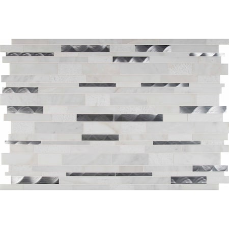 Msi Moderno Blanco Interlocking 12 In. X 18 In. X 8 Mm Metal Stone Blend Mesh-Mounted Mosaic Tile, 10PK ZOR-MD-0455